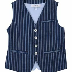 Simonetta Mini Boy Waistcoats Cotton - Blue