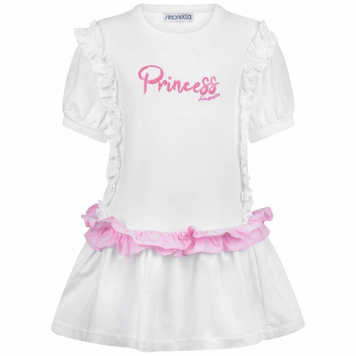 Simonetta Girls White & Pink Princess Dress