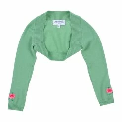 Simonetta Mini Girl Wrap cardigans Virgin Wool - Green