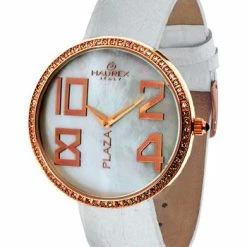 Haurex Italy, Plaza White Leather Watch