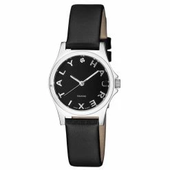 Haurex Italy Women's 6A505DNN Diamond-Accented Mini City Stainless Steel Three Hands Watch - Black