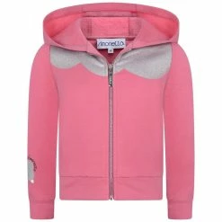 Simonetta Girls Pink & Silver Zip Up Top