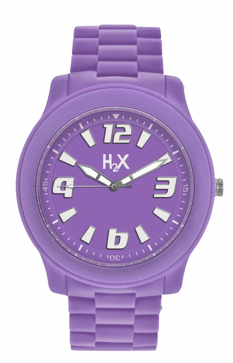 Haurex Italy H2X Women's SL381XL1 Splash Luminous Water Resistant Lavender Soft Rubber Watch - Purple