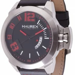 Haurex Italy Storm Black/Red Dial Watch