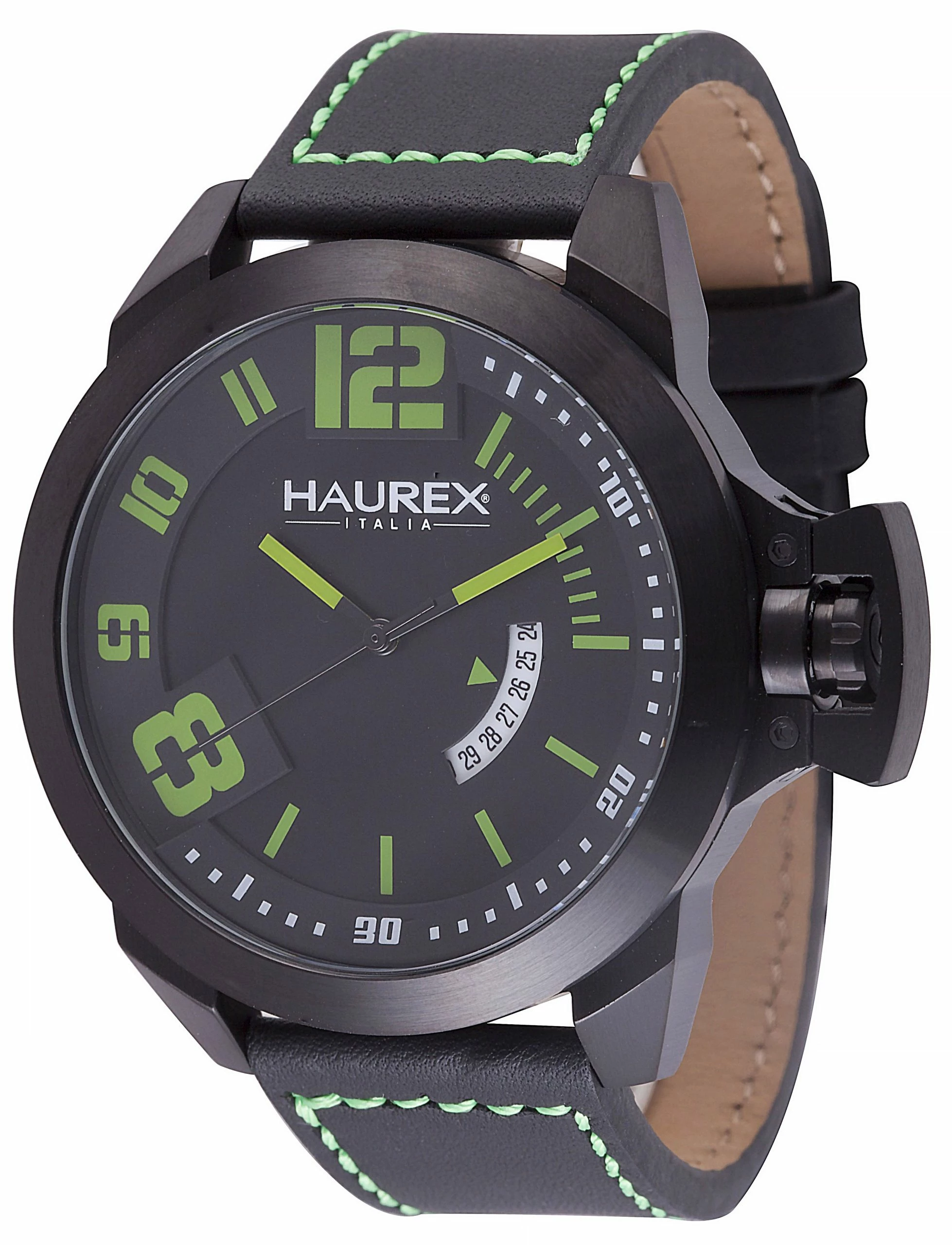 Haurex Italy Storm Black/Green Dial Watch